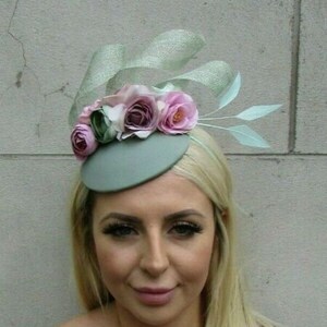 Sage green fascinator clearance