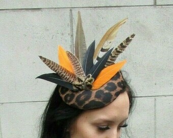 Leopard print wedding hat Clearance