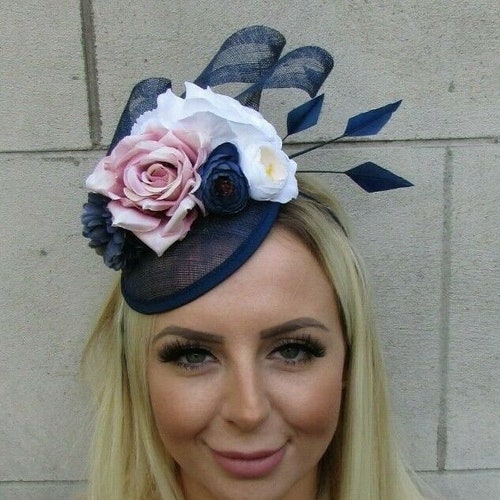 Navy Blue Blush Pink Dusky Pink White 