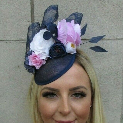Light Pink Feather Rose Flower Hat - Etsy