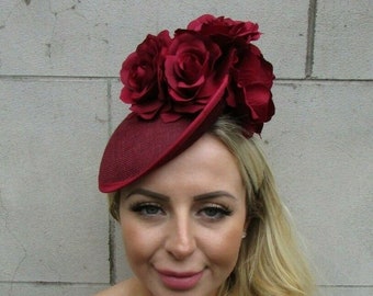 Burgundy hats cheap and fascinators