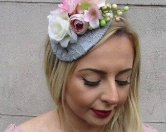 Burgundy Wine Red Orchid Flower Fascinator Headpiece Headband Wedding Vtg 5904 Burgundy Wine Red Orchid Flower Fascinator Headpiece Headband Wedding Vtg 5904
