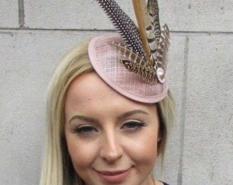 Beige Cream Nude Brown Pheasant Feather Fascinator Pillbox Hat Races Pearl 3635 Beige Cream Nude Brown Pheasant Feather Fascinator Pillbox Hat Races Pearl 3635