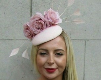 Beige Cream Nude Brown Pheasant Feather Fascinator Pillbox Hat Races Pearl 3635 Beige Cream Nude Brown Pheasant Feather Fascinator Pillbox Hat Races Pearl 3635