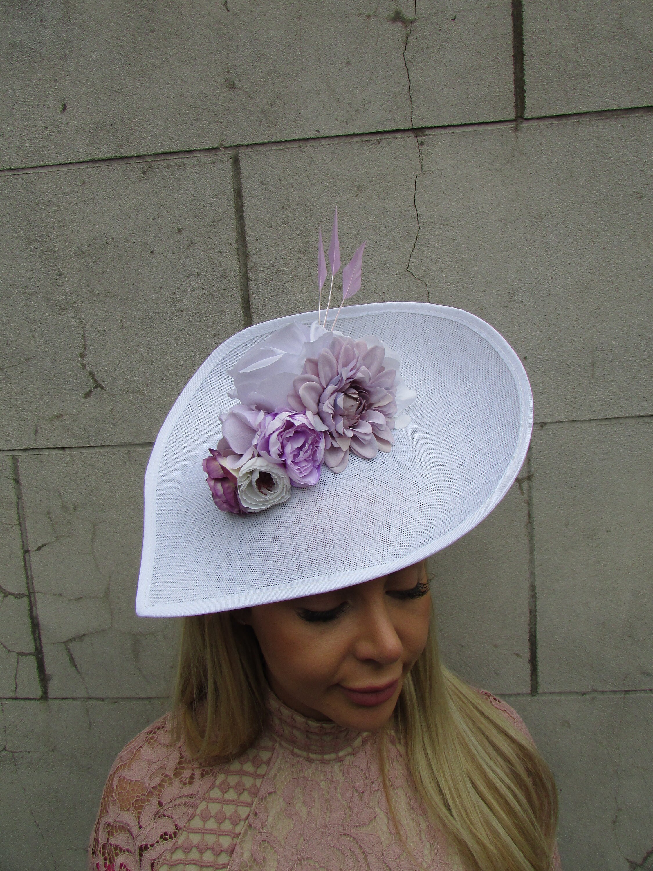 Large White Lilac Lavender Pale Purple Floral Teardrop  display picture 1