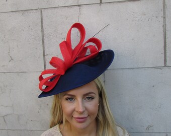 Vintage Chapeaux Louise Red Black Feather Pillbox Cocktail Hat Fascinator Black velvet red straw 1960s tiny top hat fascinator with veil main image 2