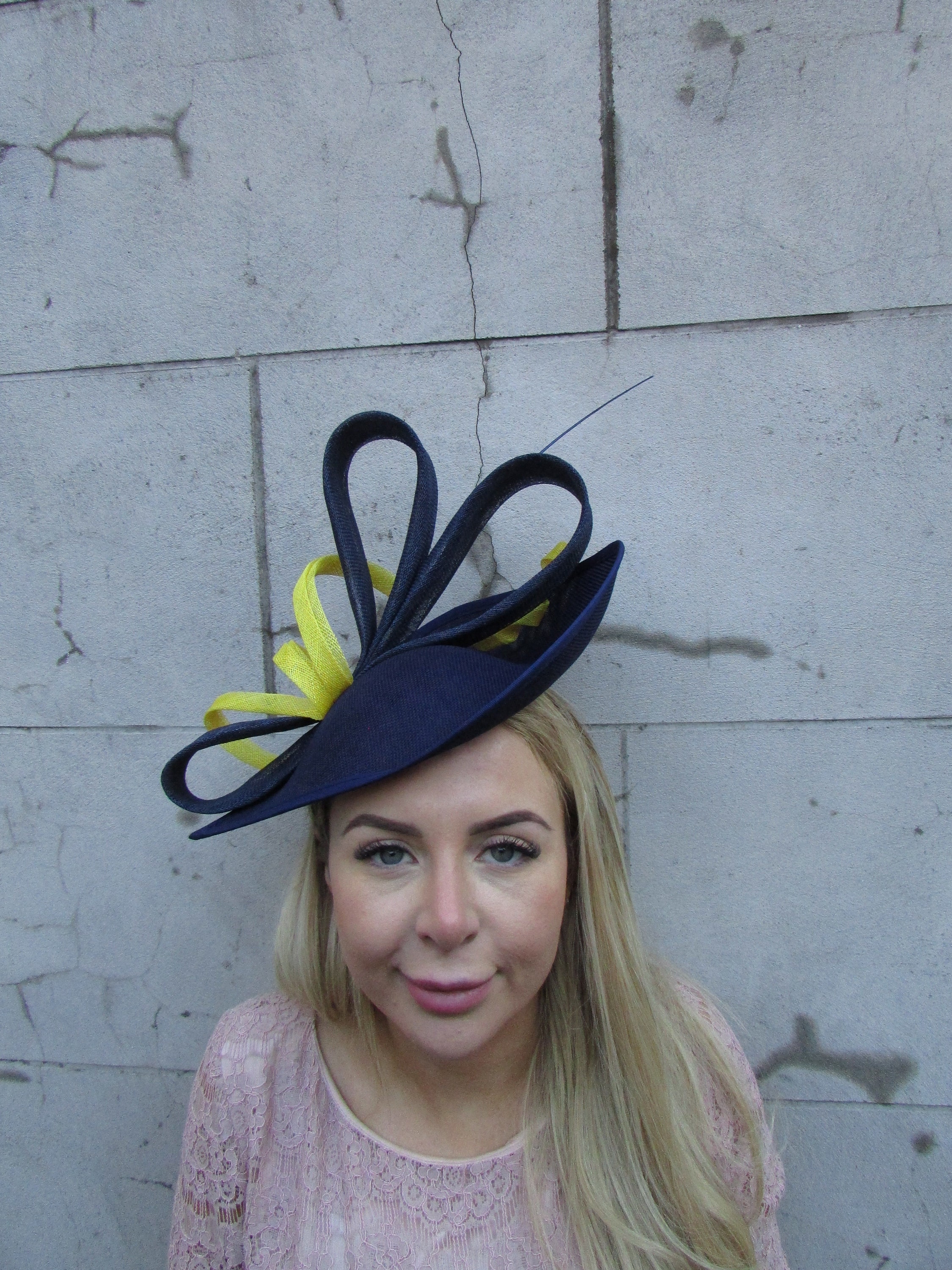 Navy and outlet yellow wedding hats