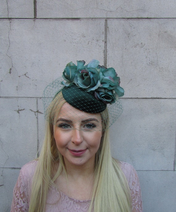 Bottle Green Emerald Birdcage Veil 
