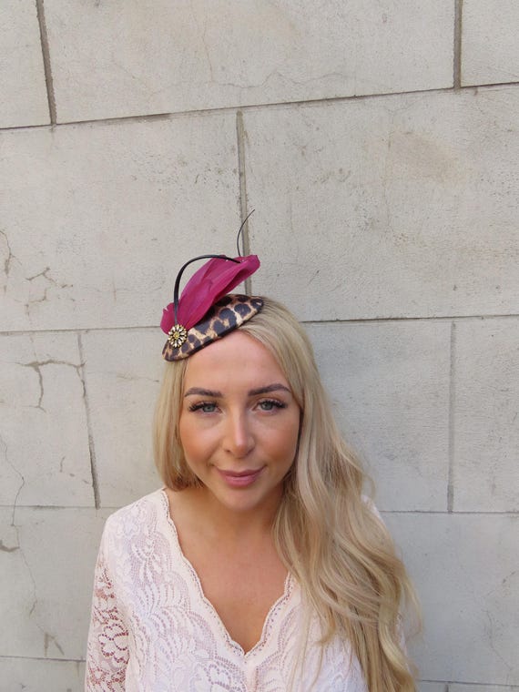 Vintage Burgundy Velvet Feather Cocktail Hat Fascinator Vintage Red Velvet Teardrop Fascinator: Feather Flower  main image 3