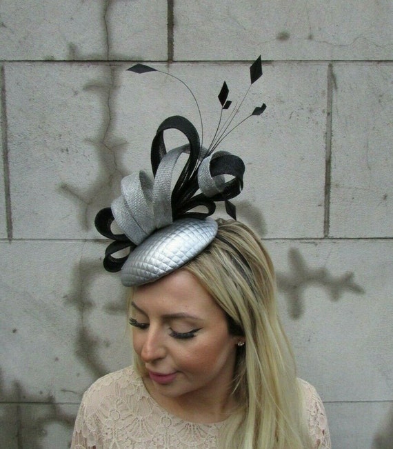 Silver Fascinator Feather - Etsy 