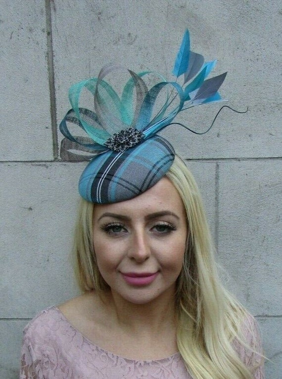 Tartan Feather Pillbox Hat | Etsy