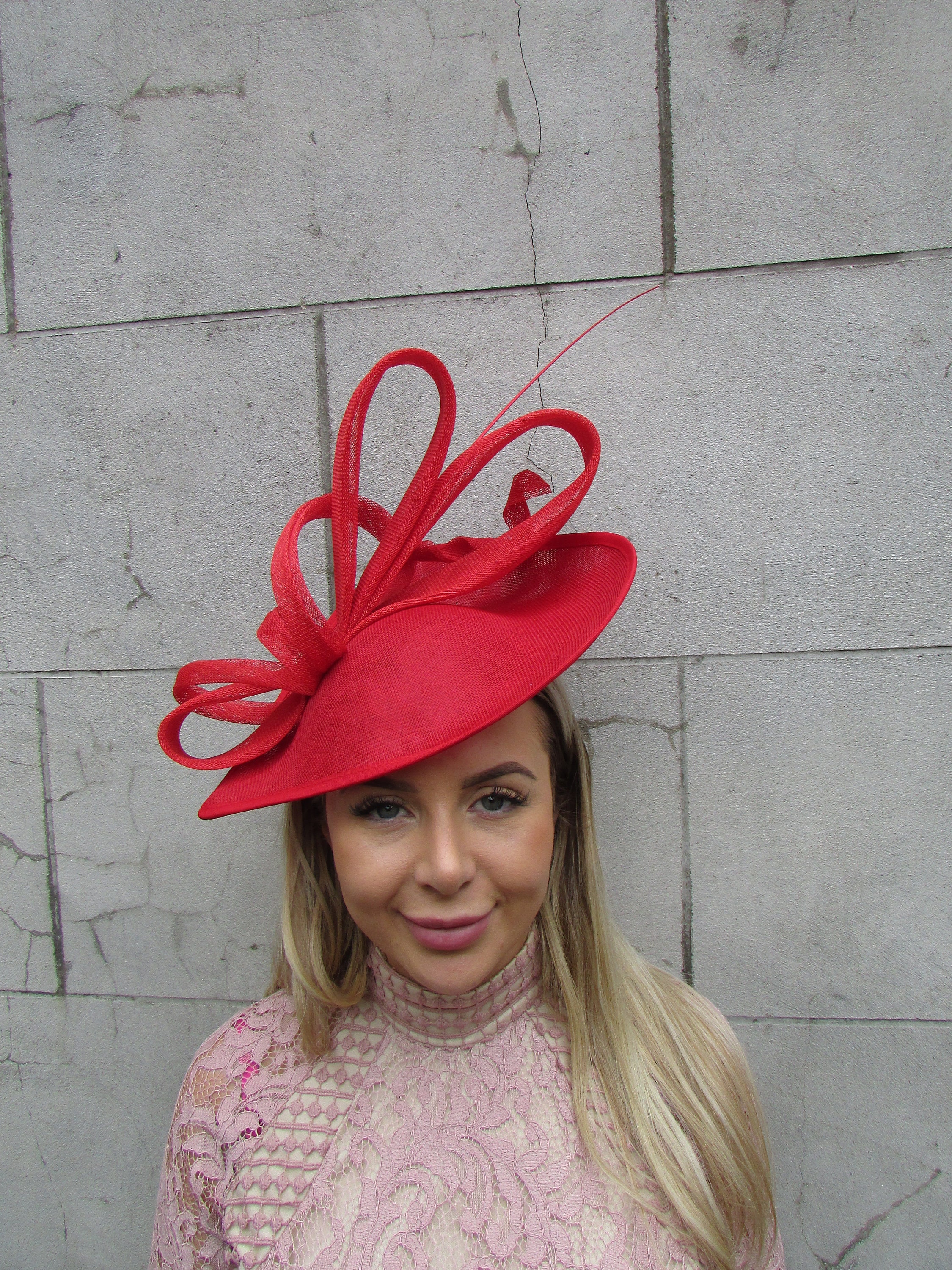 Won’t last!  Pink and red Fascinator.  Jana’s Hat Box il_fullxfull.6453360989_k8am.  main image 2