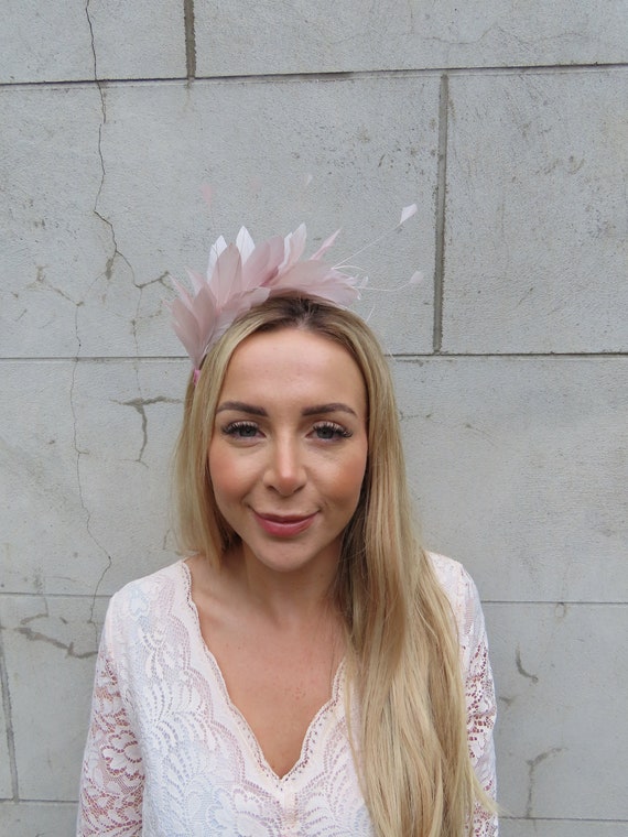 Delicate Blush Pink Fascinator Headband Quiz Blush Pink Diamante Flower Headband Fascinator  main image 4