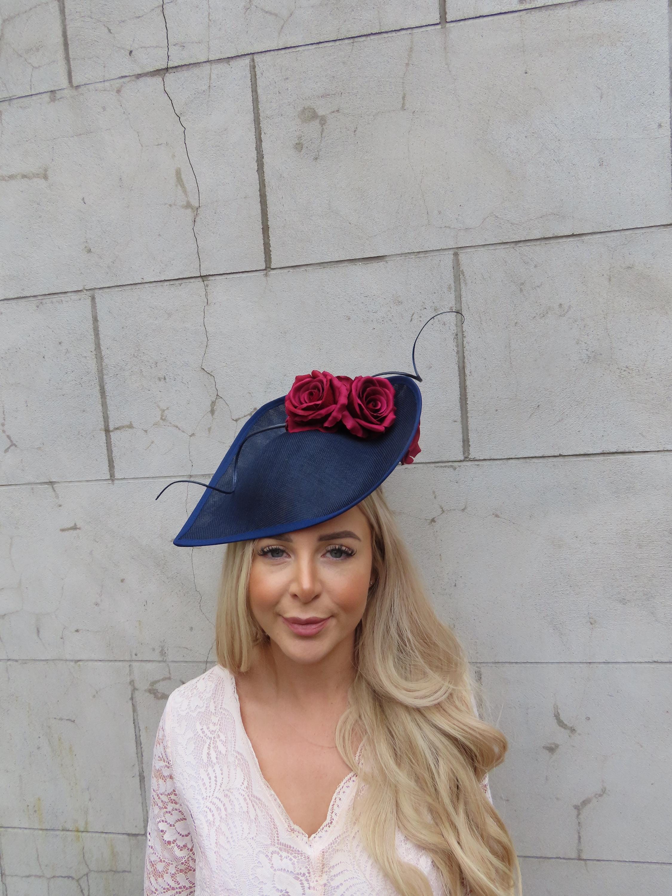 Chapeau Lemieux Bleu Marine/Rouge En Soie - Neuf Dans Son Emballage - Accessoire Équitation/Hippisme