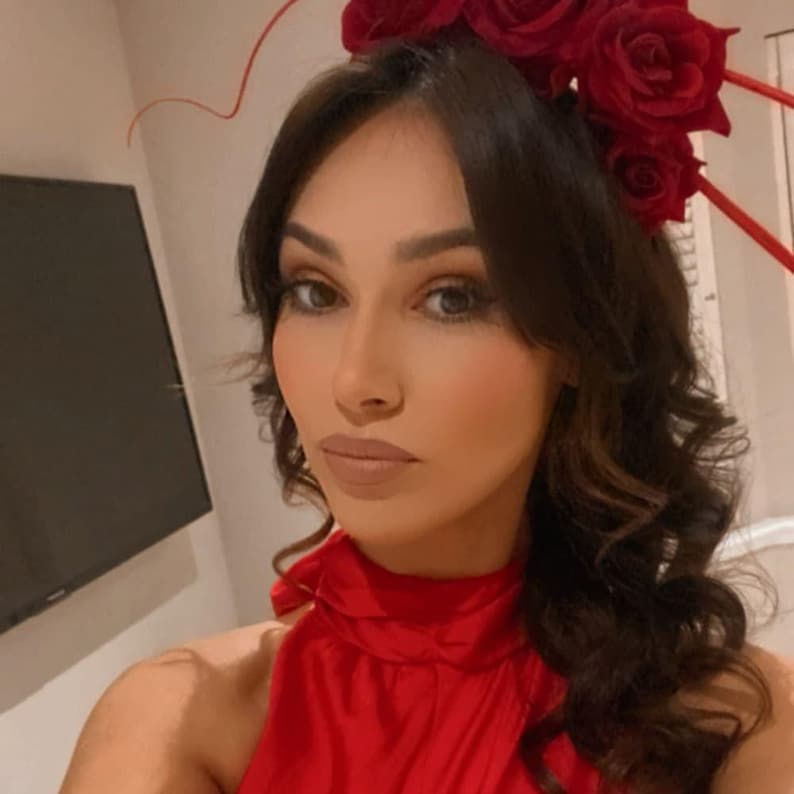 Red Rose Flower Statement Feather Fascinator Headband Races sh-352 image 3