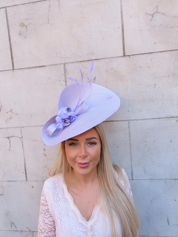One off Piece Large Lavender Flower Feather Hat Feather  display picture 2