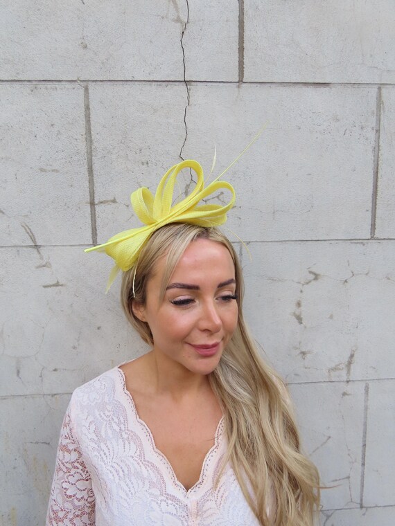Elegant Feathers Yellow 3 PC Fascinator Headband and Clip Beloved Millinery NWT Beloved Millinery | Accessories | Elegant Classic Pillbox  main image 4