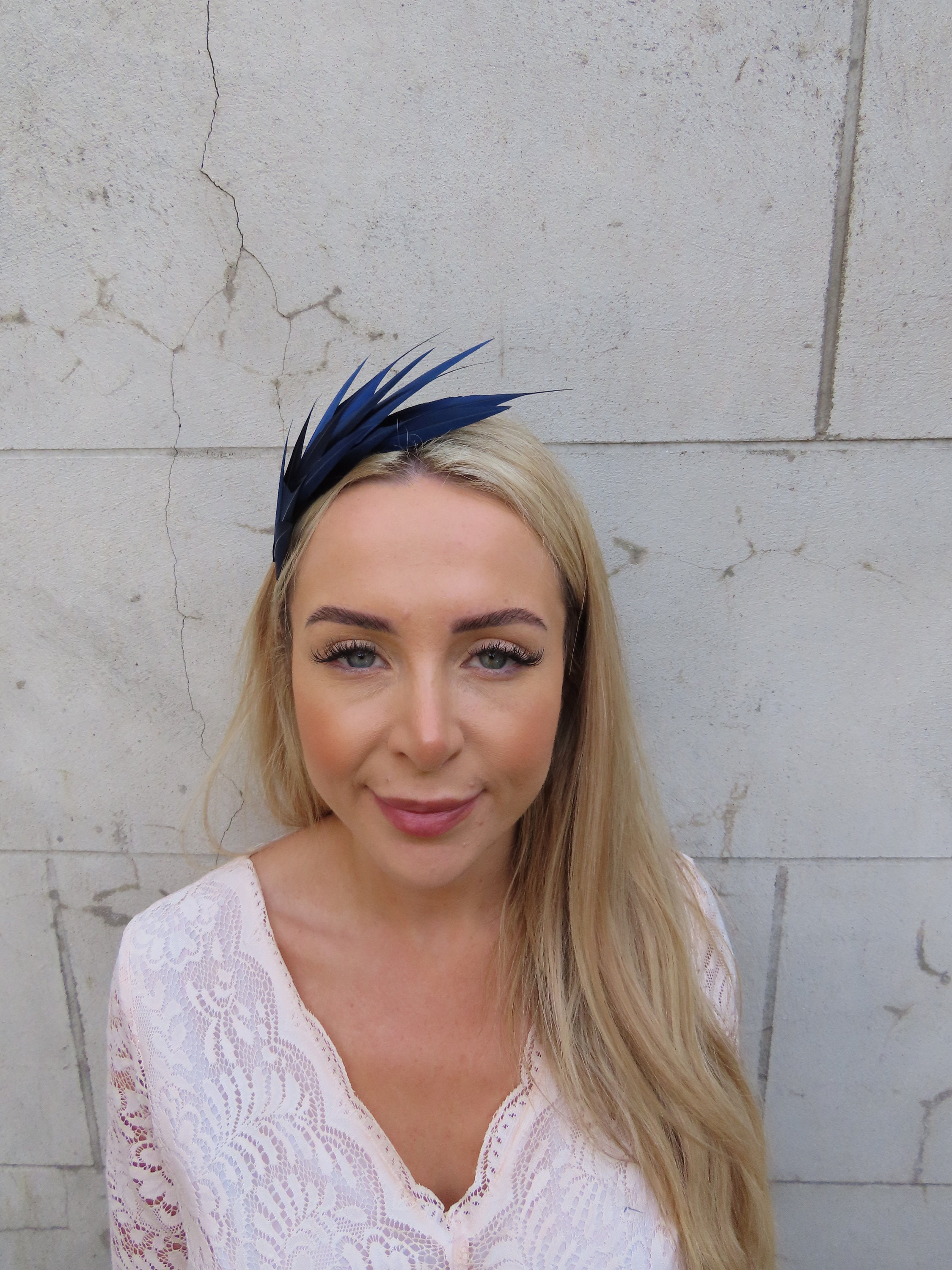 Azul Marino Y Azul Tocado Luz Neta Hoop Diadema De Pelo