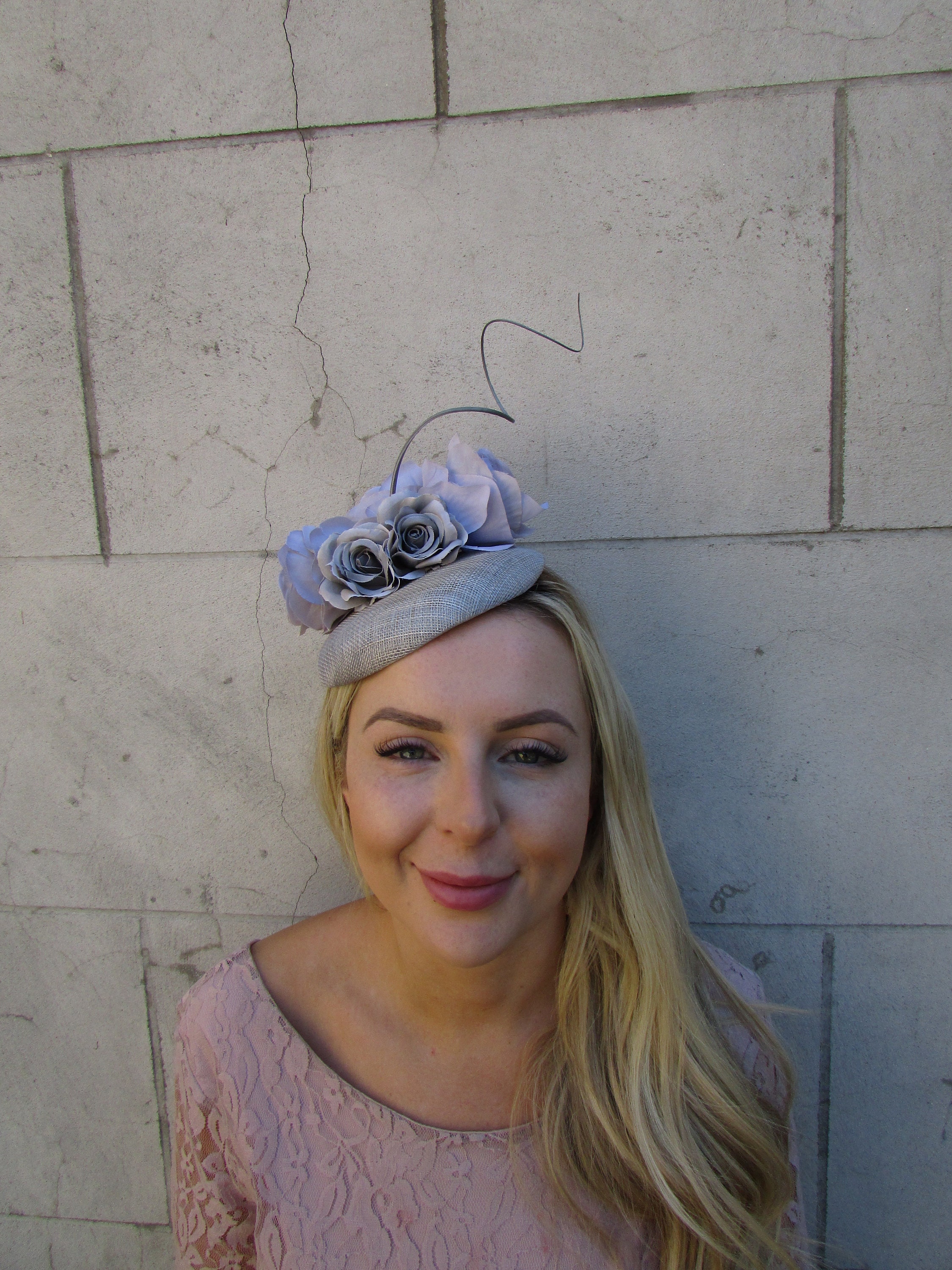 Grey Pillbox Ribbon 3PC Fascinator Headband Feathers Tea Races Brunch Wedding BABEYOND Fascinator Hat Tea Party Kentucky Fascinator Derby  main image 3