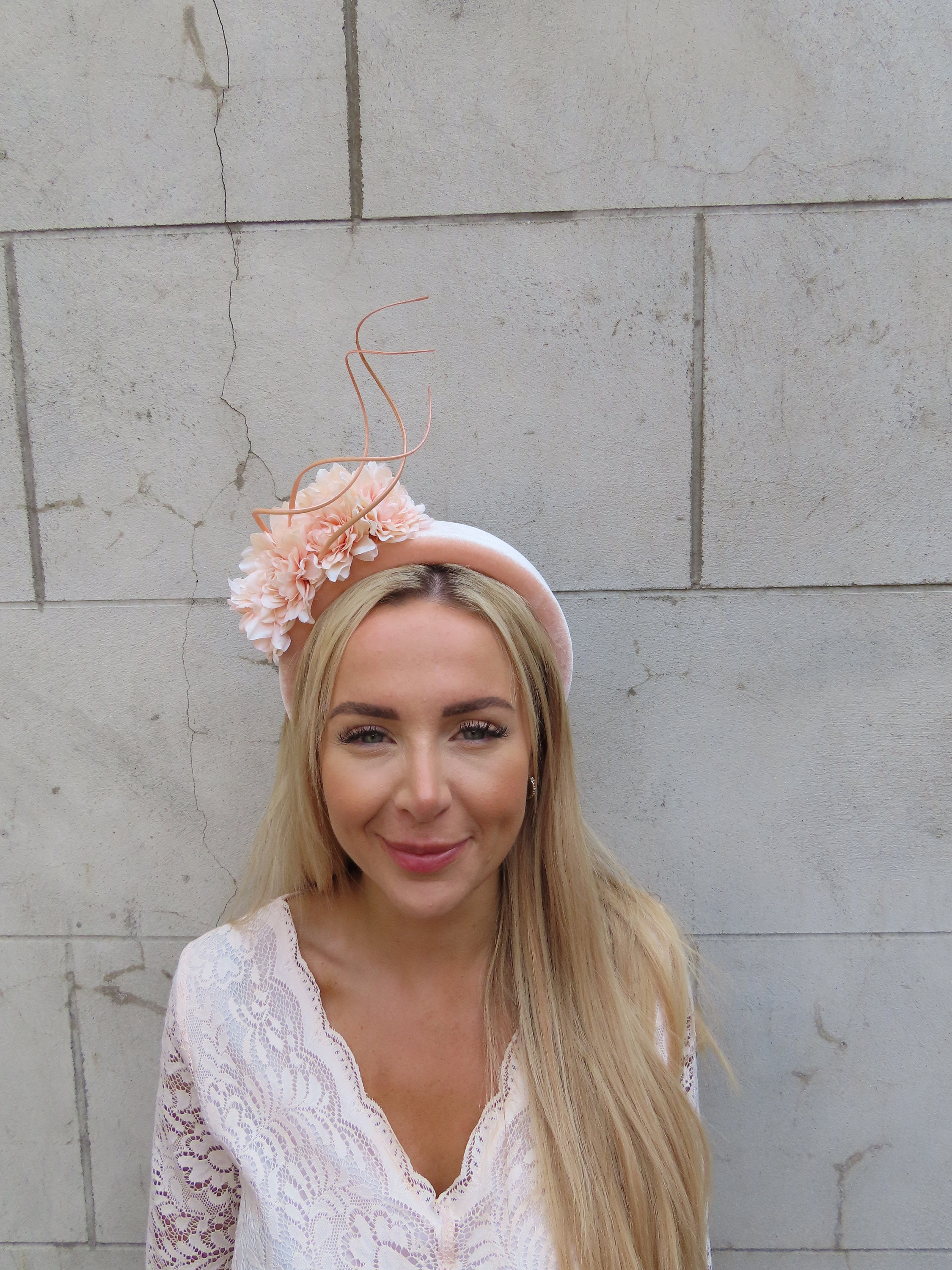 Peach Headpiece - Etsy UK