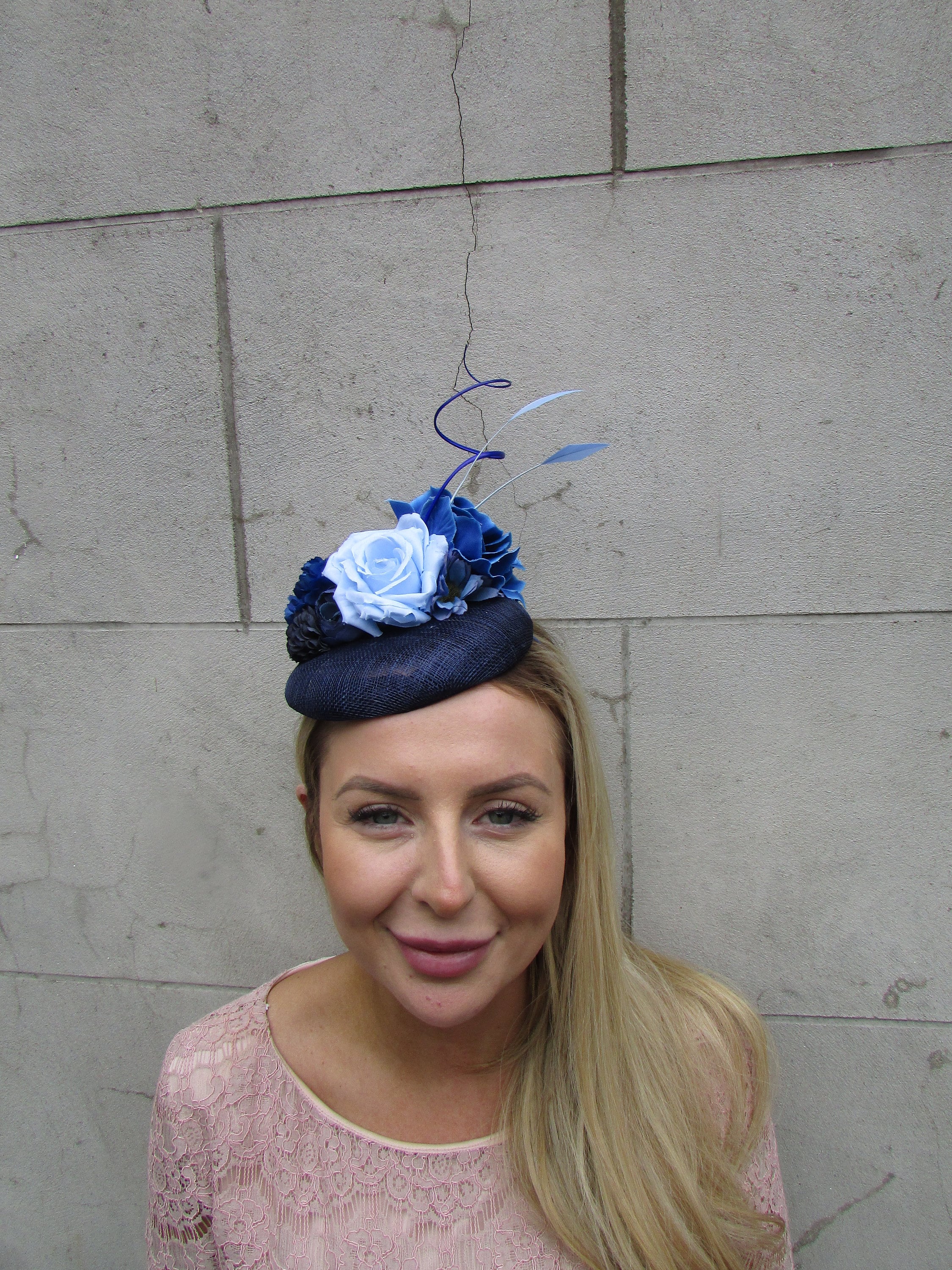 Vintage Royal Blue Velvet Pillbox Hat with Feathers Cobalt Mid Century flapper Cobalt Blue Pillbox Hat - Etsy main image 3