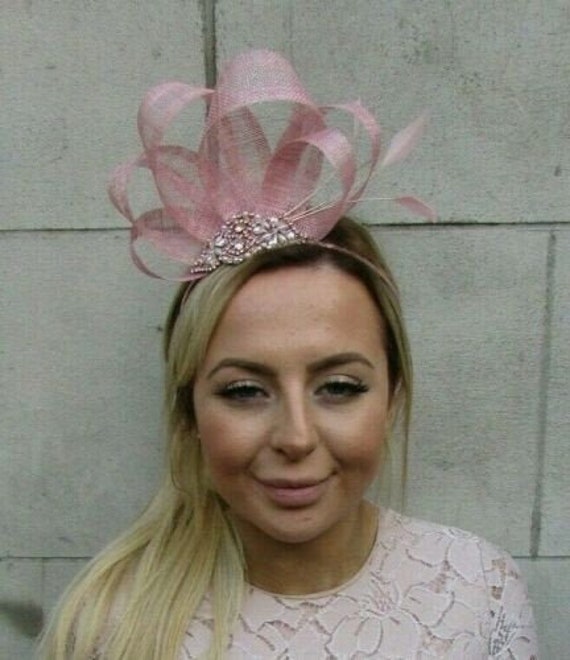 Pink and rose gold fascinator Clearance
