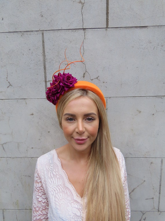 pink and orange headpiece