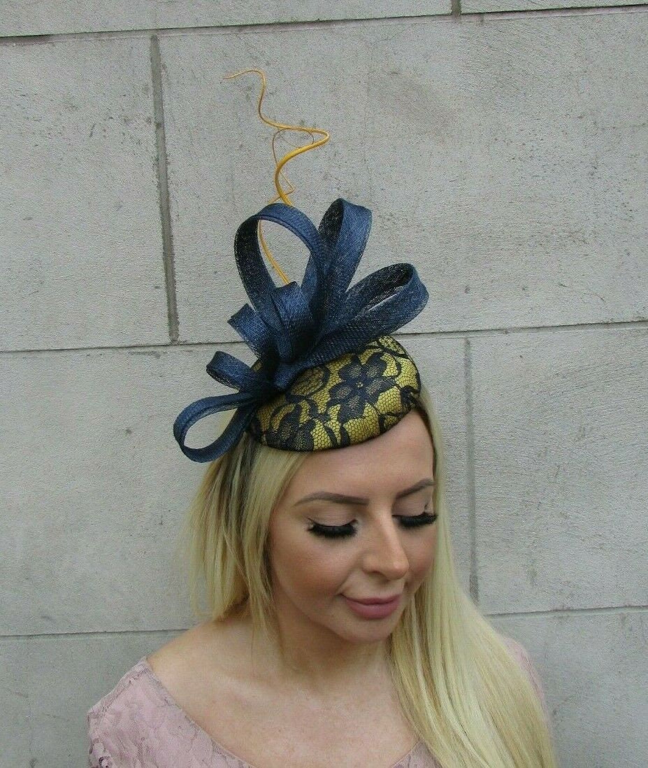Yellow Gold Lace Fascinator - Etsy 
