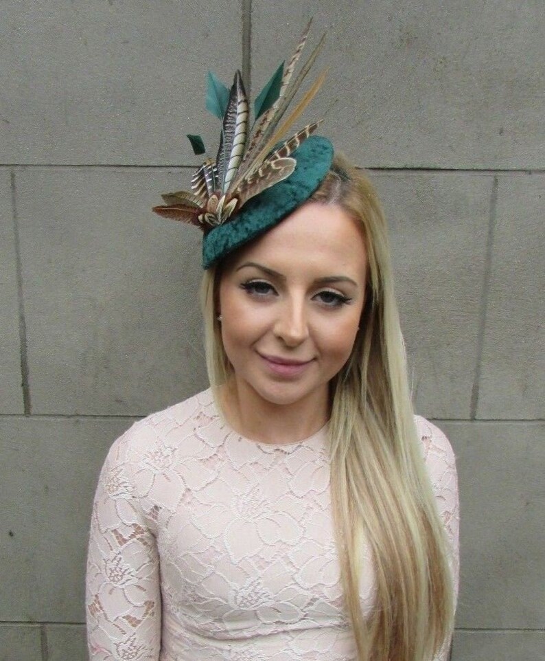 bottle green fascinator