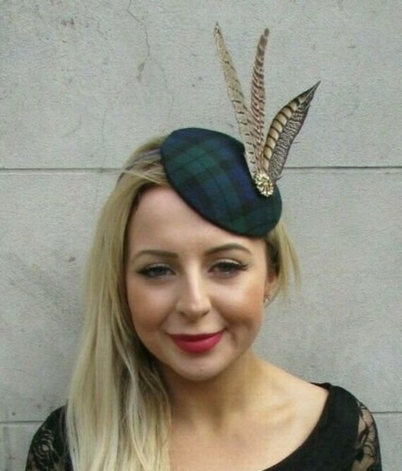 Navy Blue Green Tartan Brown Pheasant 