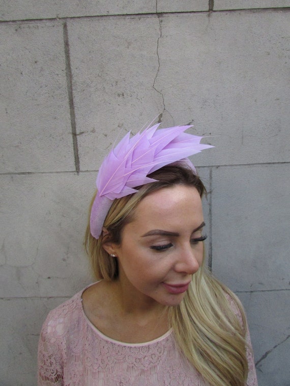 PURPLE AND LILAC FASCINATOR hat / hair  Accessories Lavender lilac purple flower fascinator disc saucer hat  main image 4