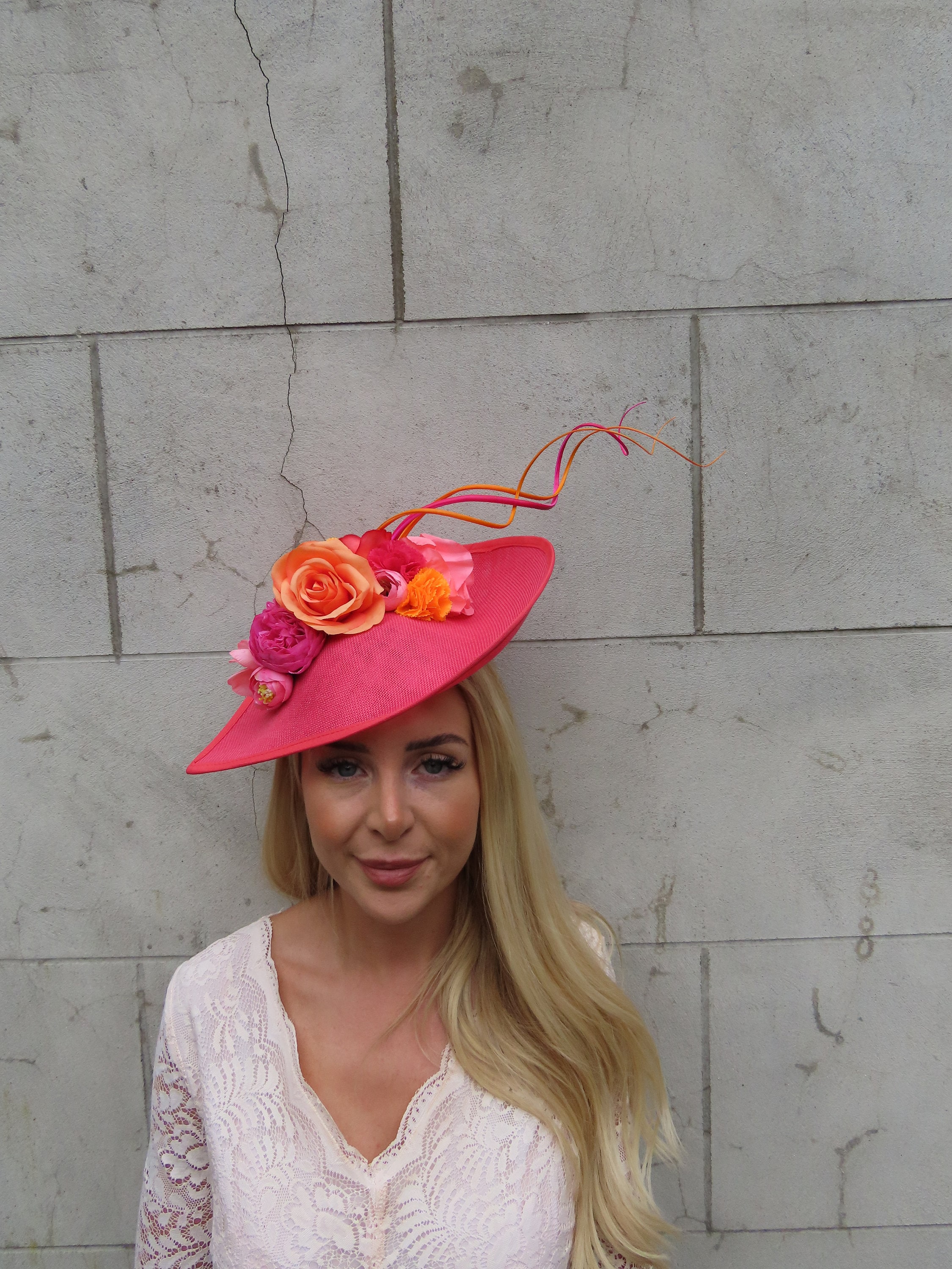Fascinatore per cappello color pesca - Italia