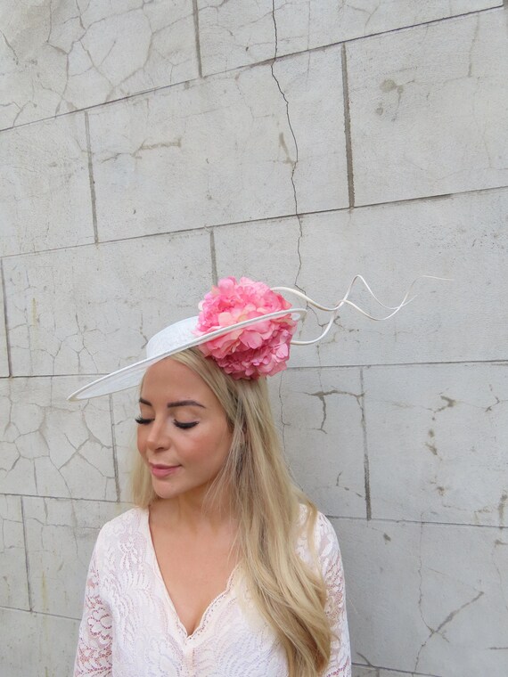 Fun Floral Fascinator Headband Headpiece with Pink and Cream Accents Shop Fascinators Hats for Women | Kentucky Derby & Ladies  main image 4