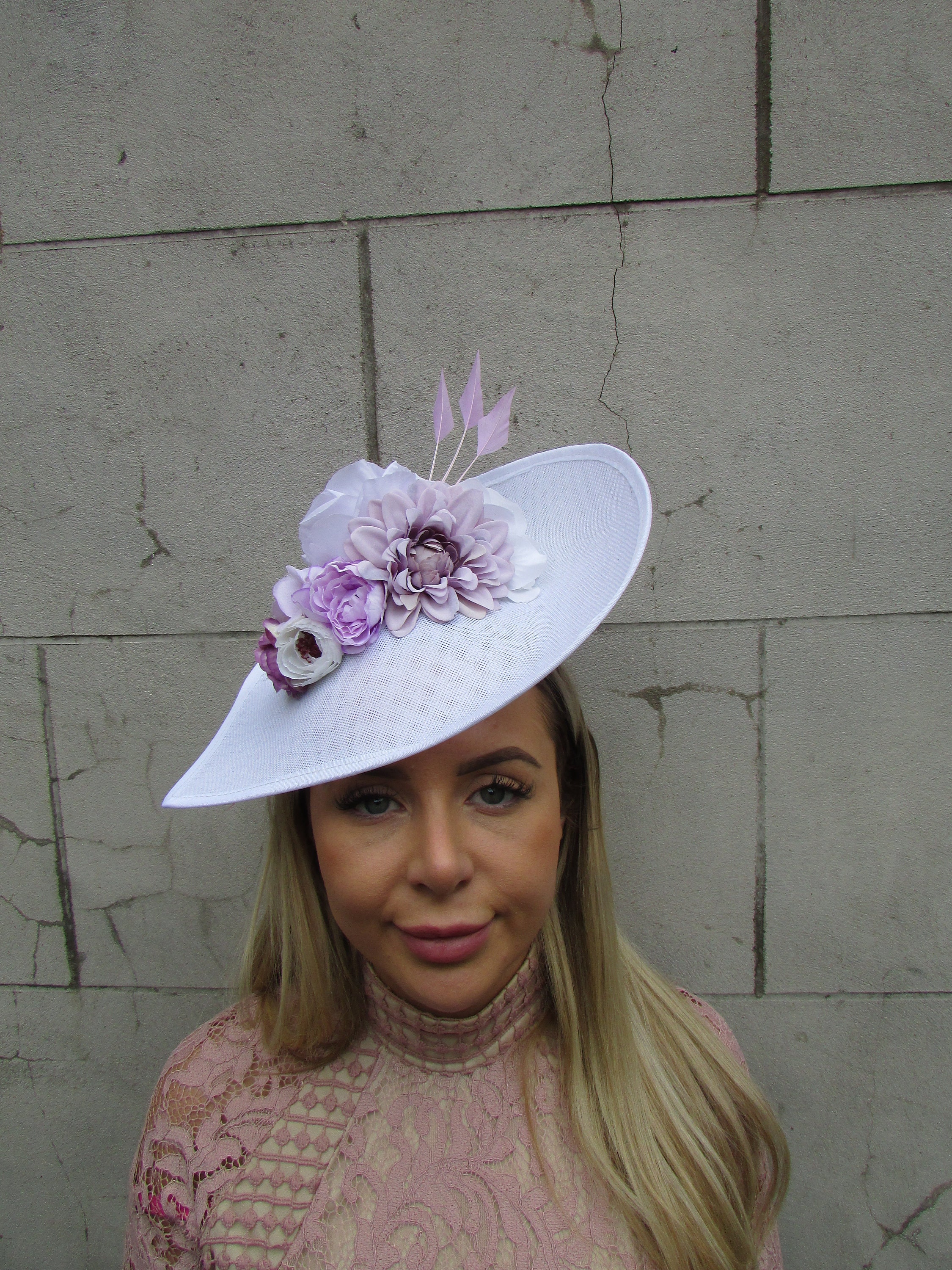 Large White Lilac Lavender Pale Purple Floral Teardrop  display picture 1
