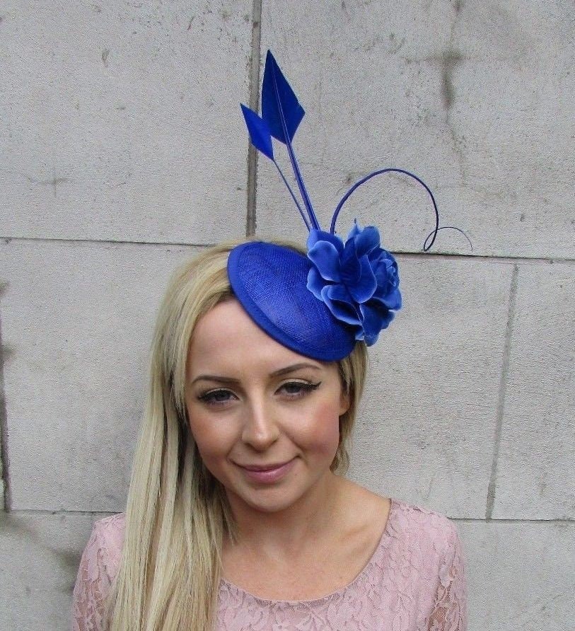 Royal Blue Rose Quill Flower Feather 