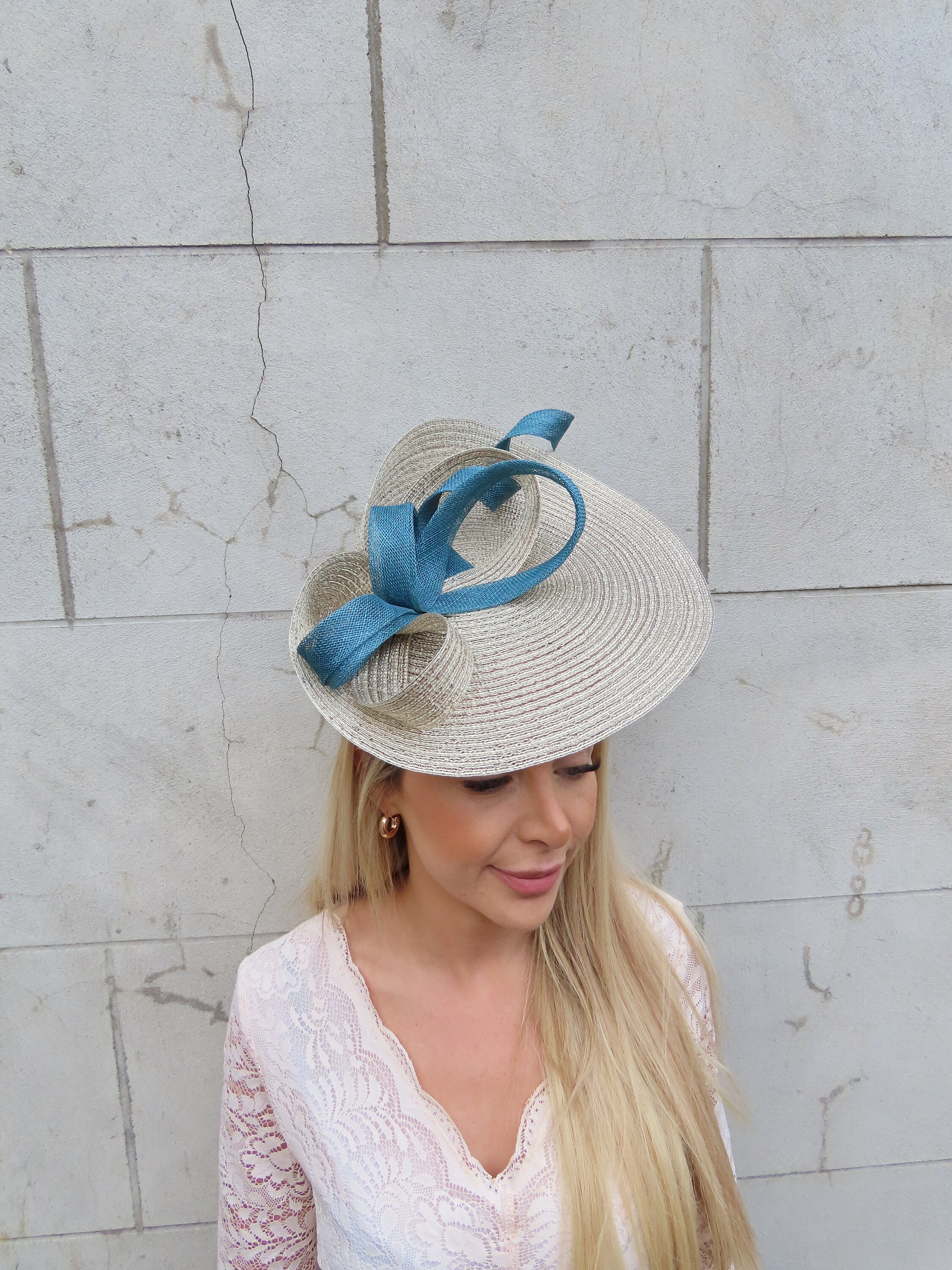 Chapeau Femme Paille Bleu Sarcelle Bloomingdale's - Neuf Sans étiquette