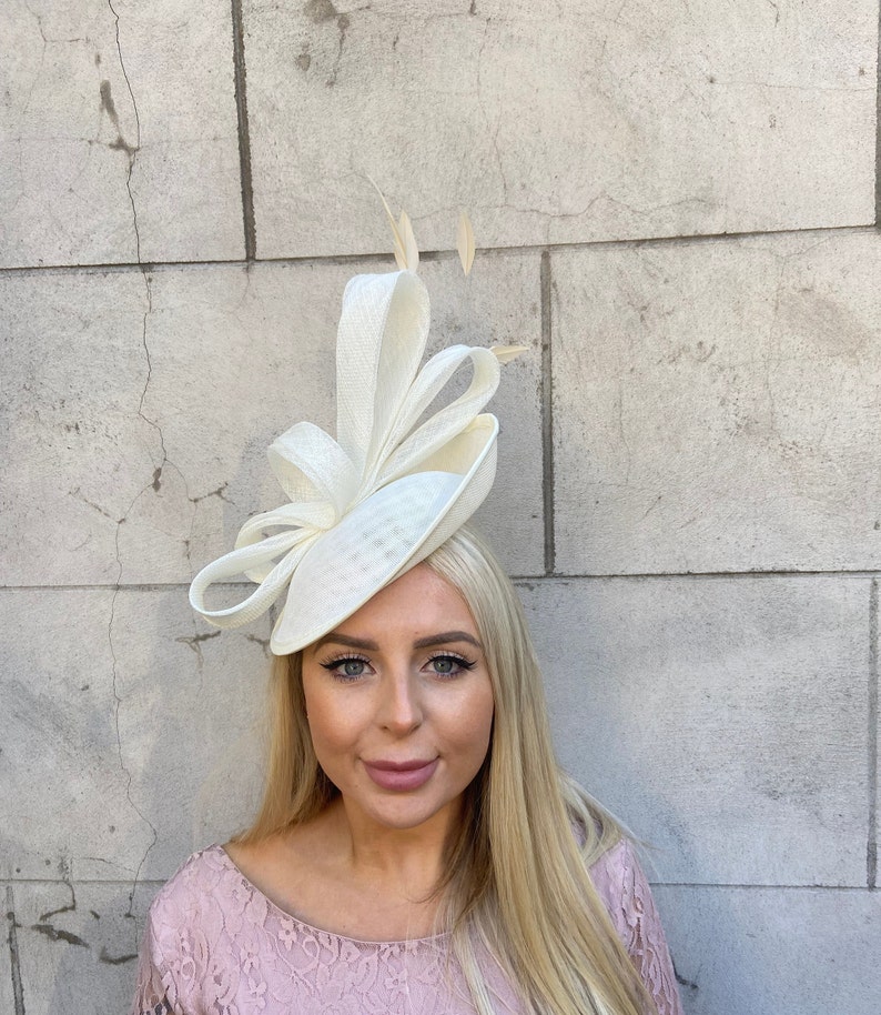 Cream feather fascinator Clearance