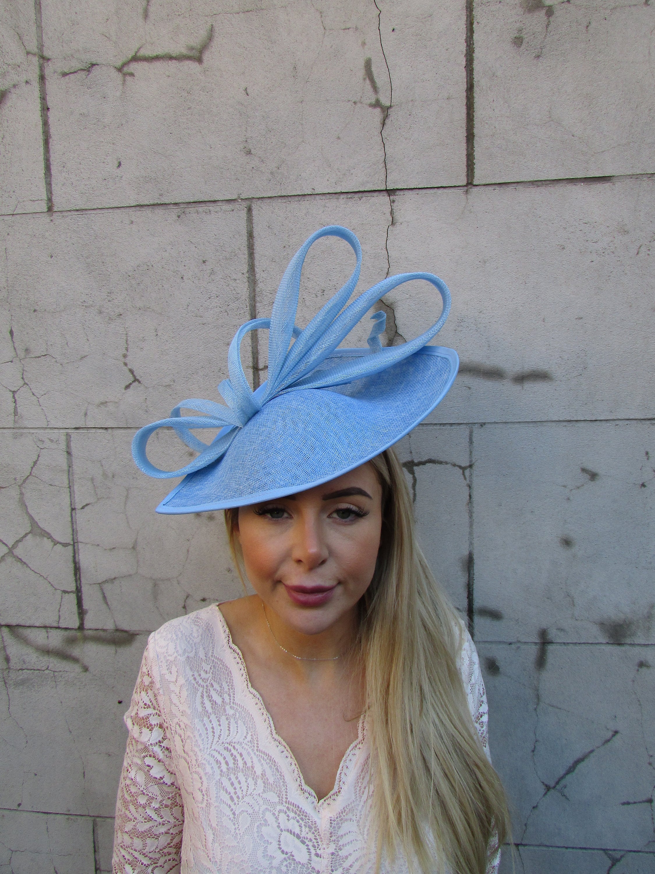 Large Light Blue Teardrop Fascinator Hat Big Hatinator  display picture 1