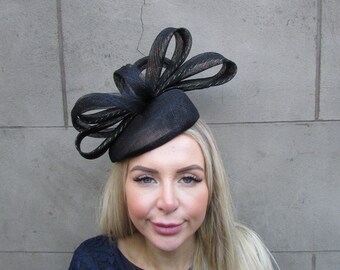??HOST PICK?? Black Elegant Pillbox Veil Fascinator ChurchFuneral Bru Black Pillbox Hat 20s 50s Vintage Fascinators for Women with  main image 3
