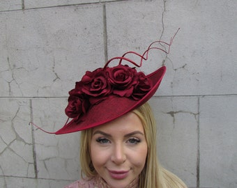 dark red wedding hat
