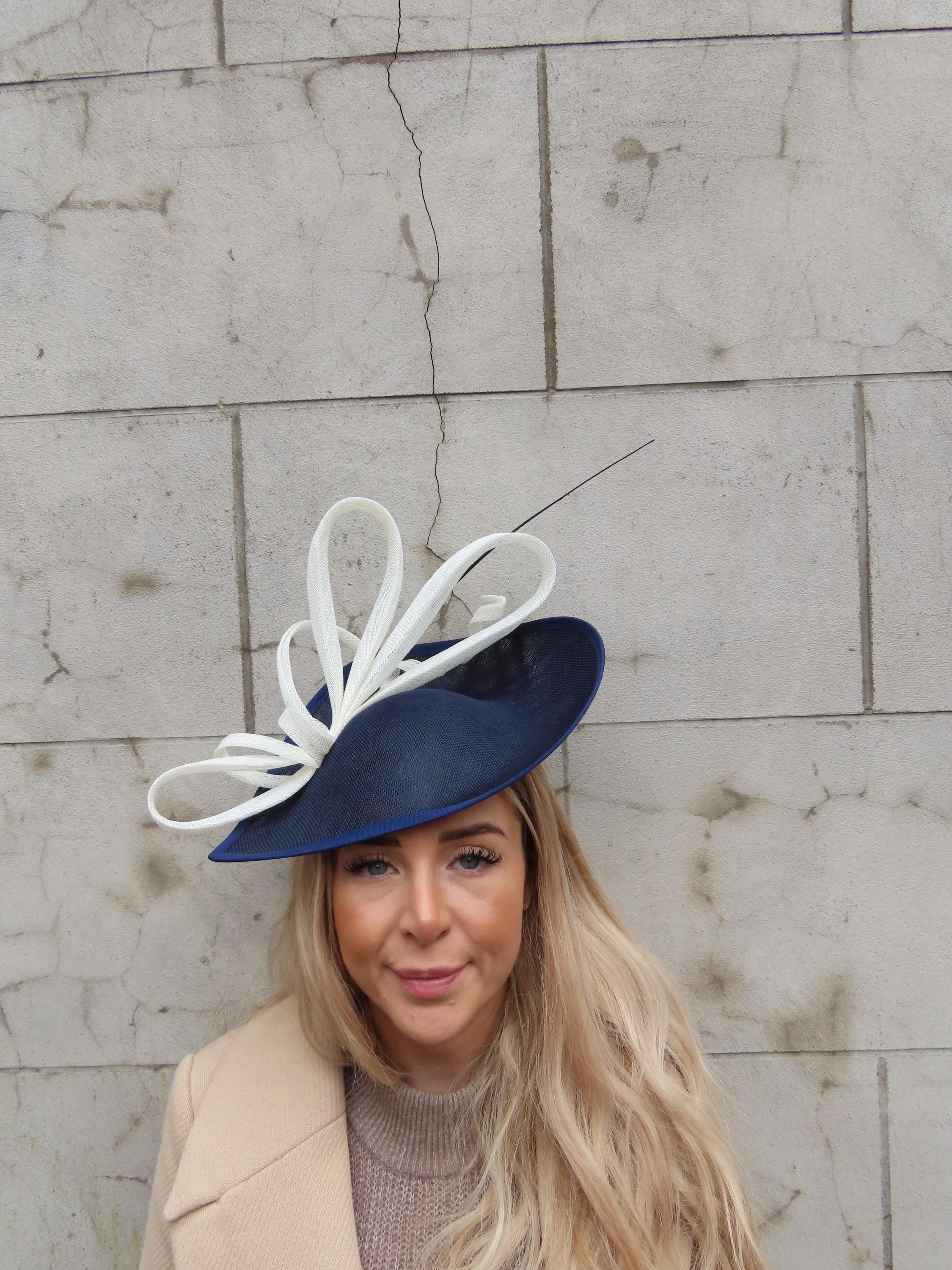 Vincent De Koven RARE Fascinator Hat  ORIGINAL Wedding Bridal Races One off Piece Large Cream Light Blush Pink Feather Straw  main image 3