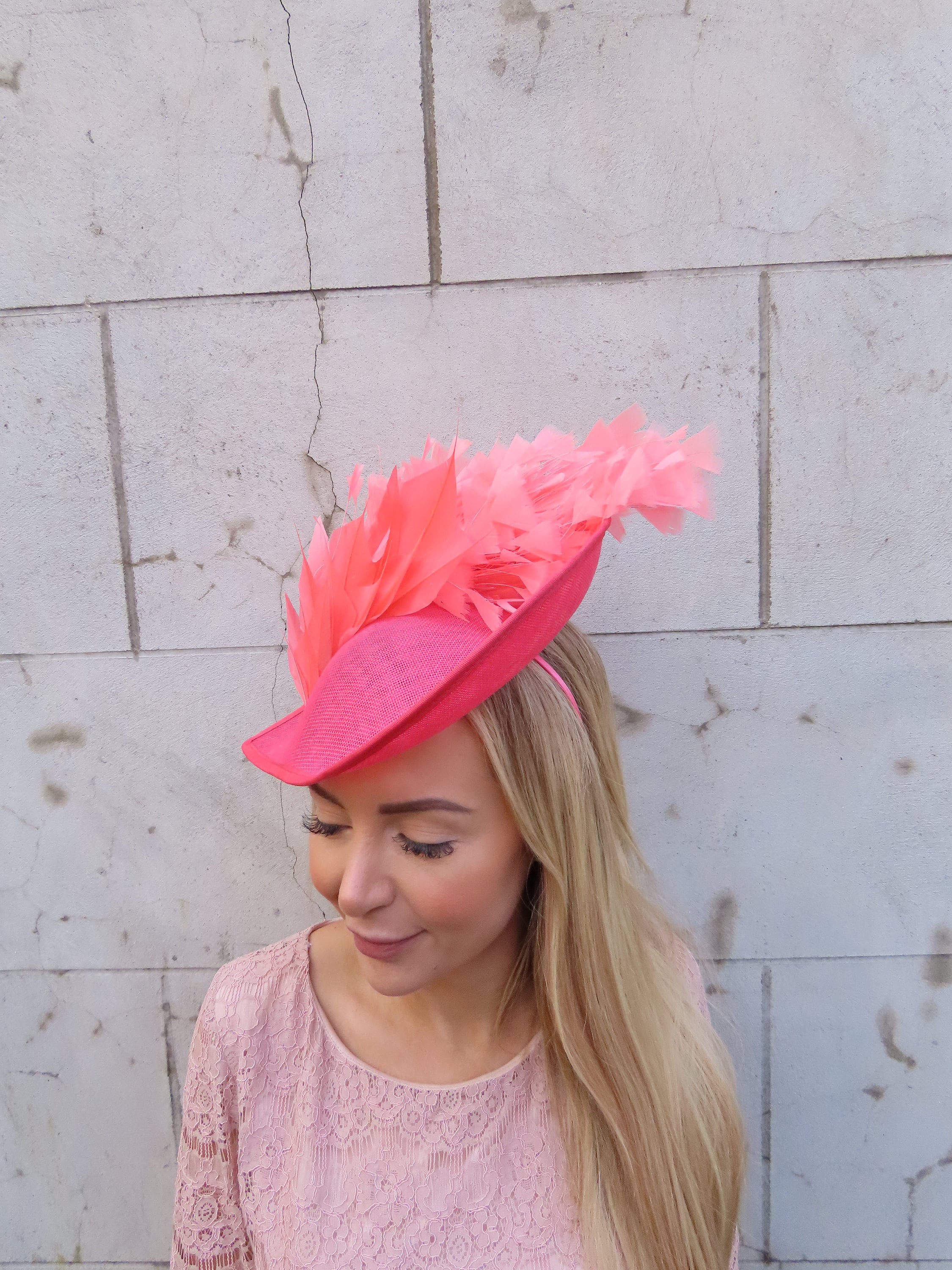 Faux Feather Polyester Saucer Fascinator with Removable Headband Women Fascinator Hat Kentucky Derby Headband Victorian  main image 3