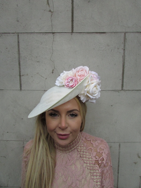 Pale peach cheap wedding hat