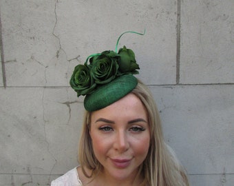 Vintage Pillbox Hat With Veil | Emerald Green | NYC  display picture 3