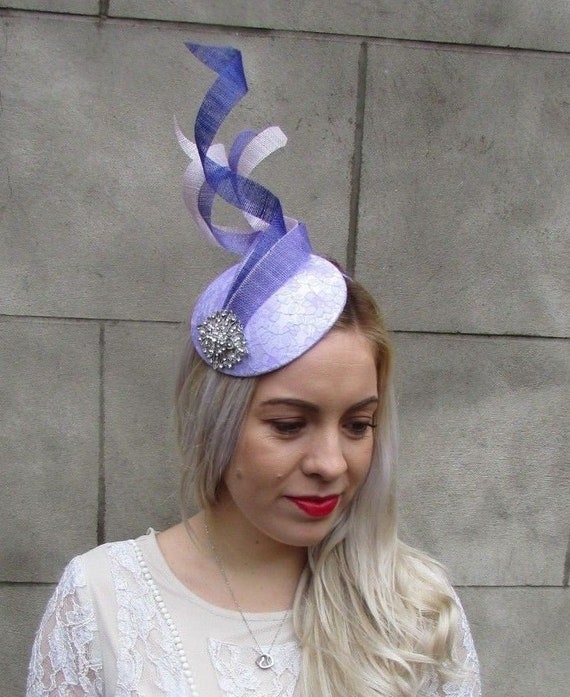 purple and silver fascinator