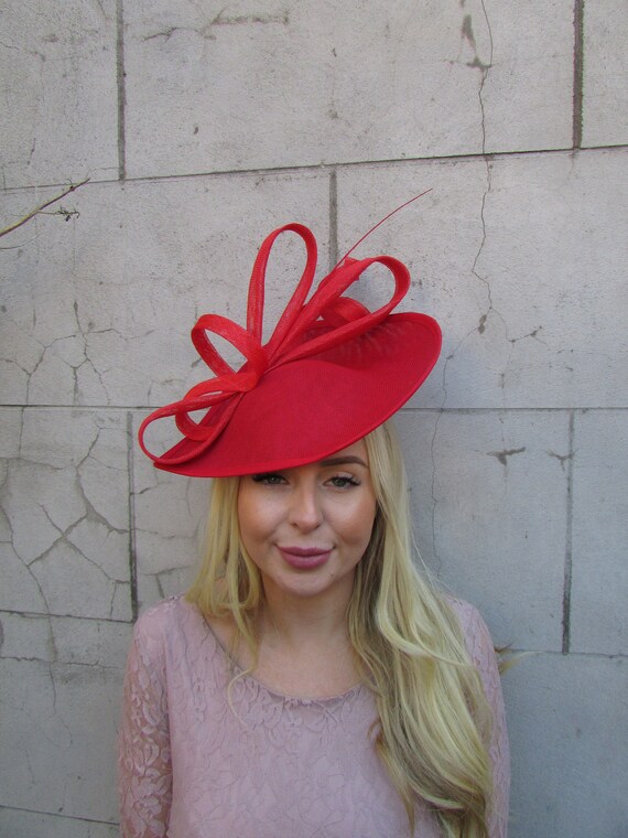 Etsy red fascinator Clearance