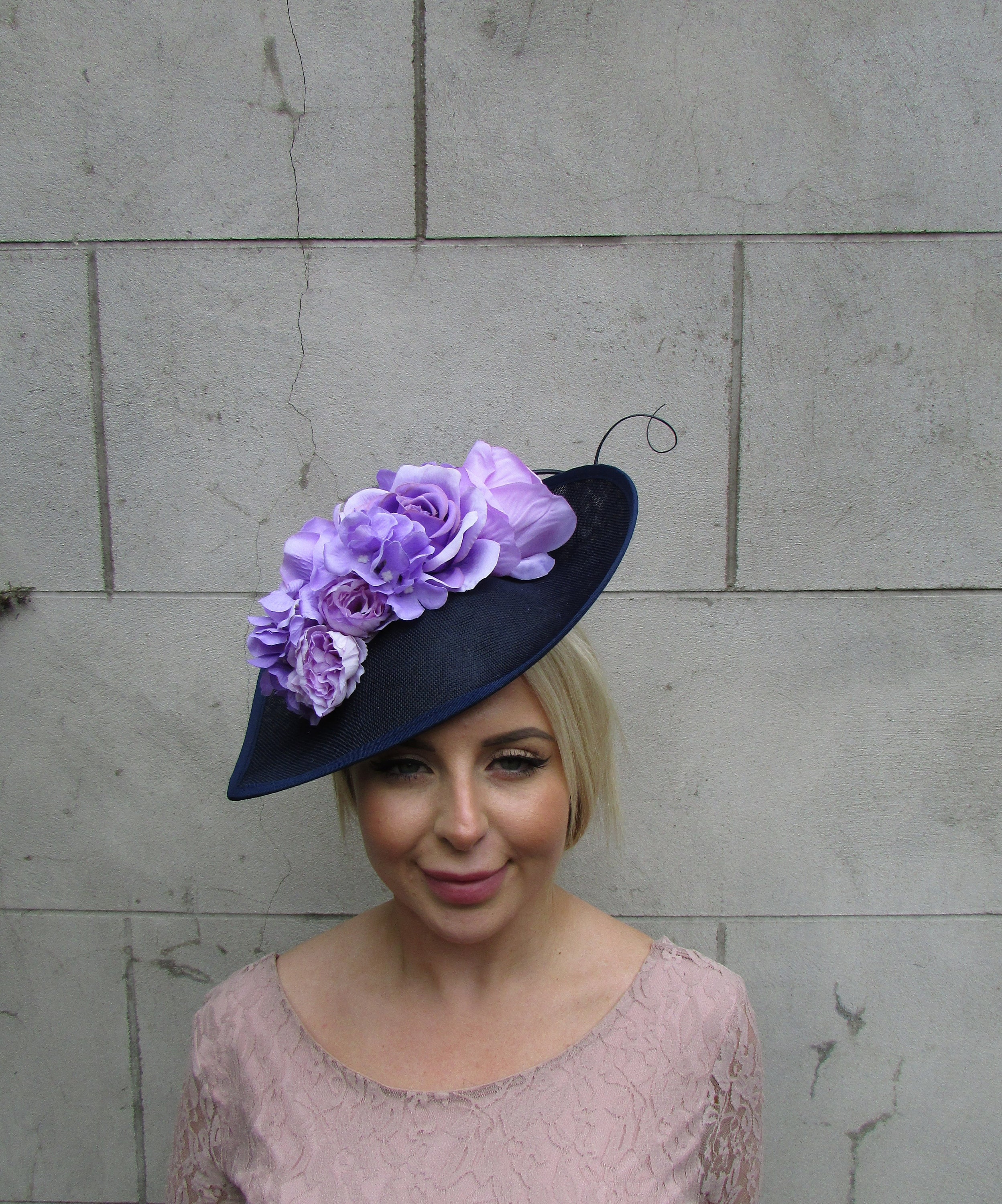 Elegant Purple Satin Floral Fascinator Headwrap

GEL5 0526 Purple Flower Fascinator Derby Hat, Big Crinoline Bow  main image 2