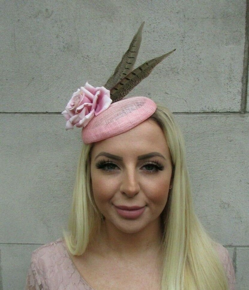 Blush pillbox hat Clearance