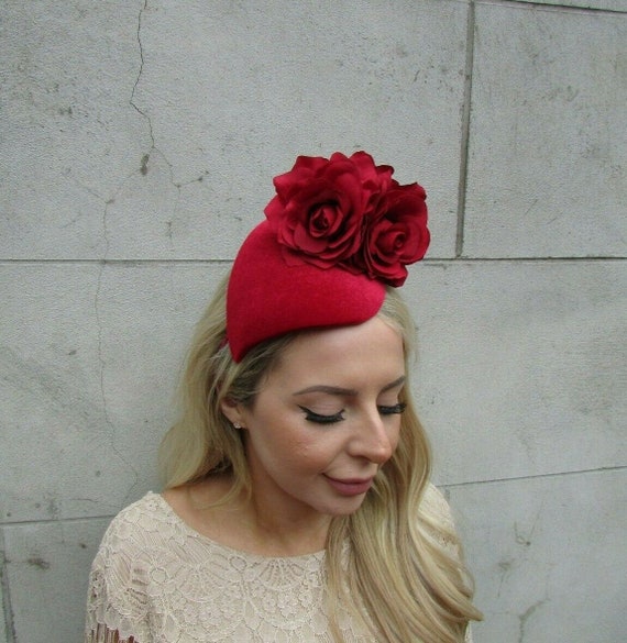 Rose Fascinator Headband Hat Womens Fascinator Flowers Netting Pink | Masquerade Store main image 2