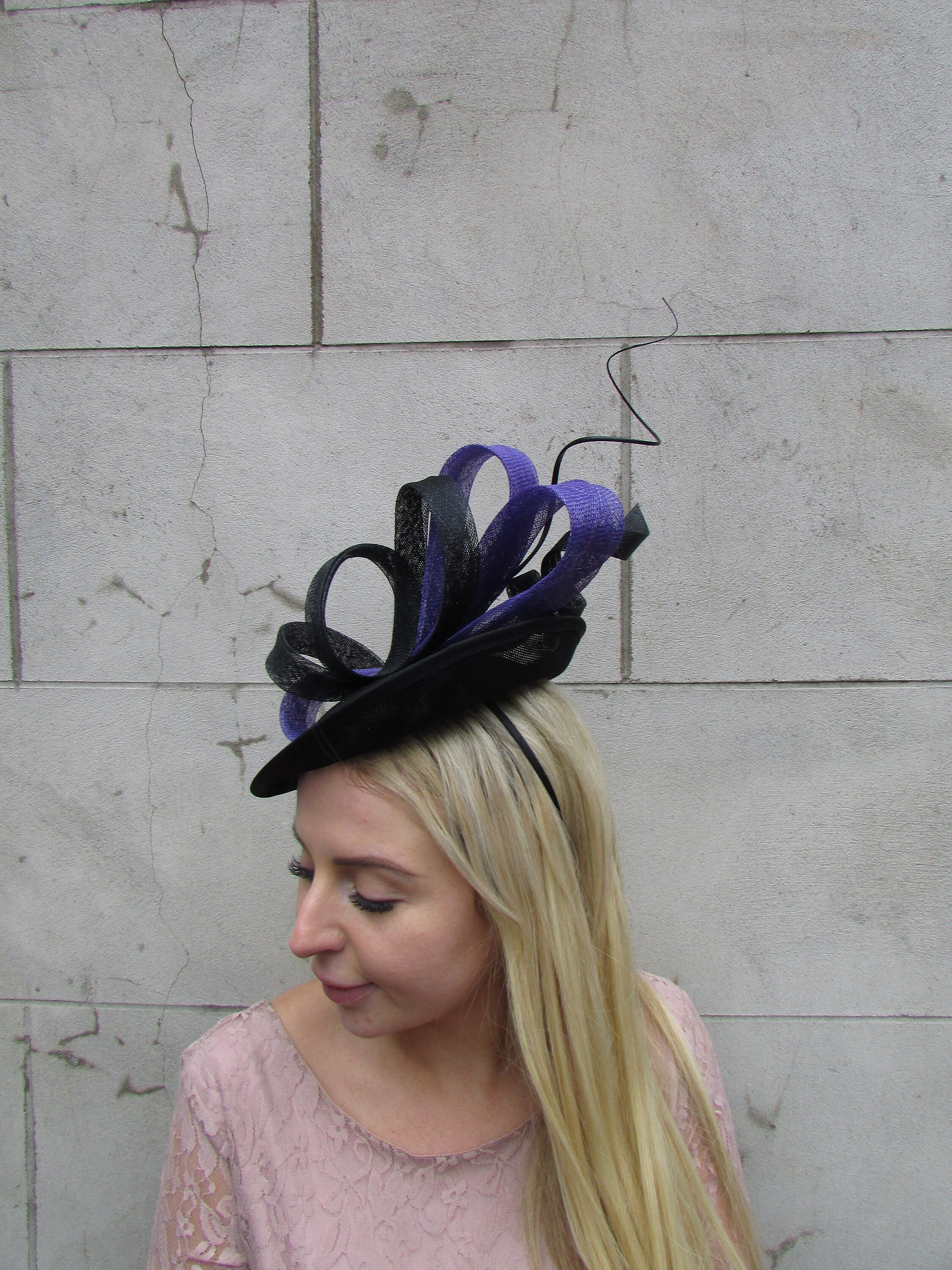 Purple Fascinator Disc Hat - Etsy 